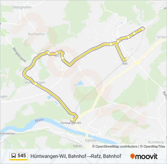 Plan de la ligne 545 de bus