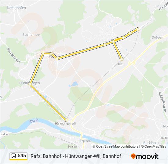 Plan de la ligne 545 de bus