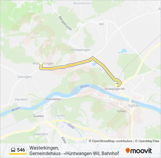 546 Bus Line Map