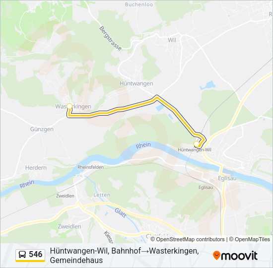 546 Bus Line Map