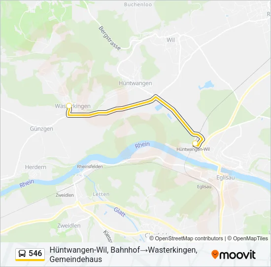 546 Bus Line Map
