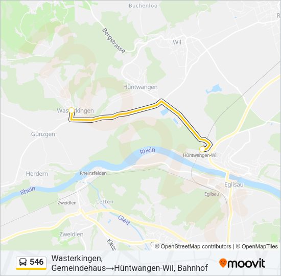 546 Bus Line Map