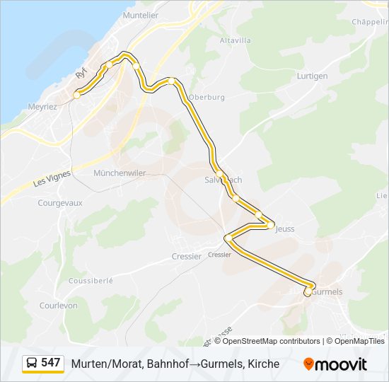 547 Bus Line Map