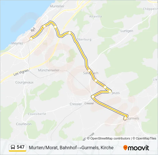 547 Bus Line Map