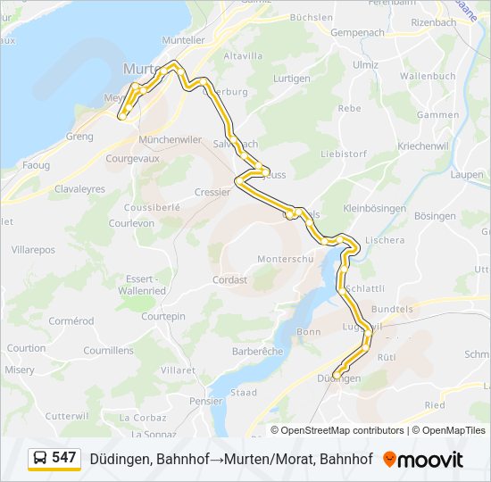 547 Bus Line Map