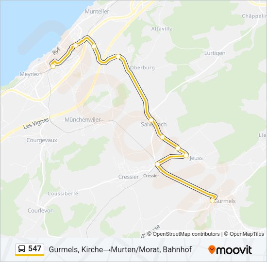 547 Bus Line Map