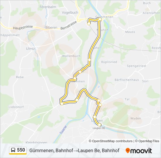 550 Bus Line Map