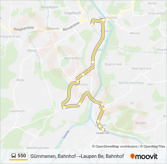 550 Bus Line Map