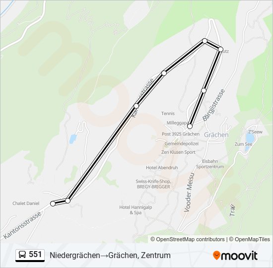 551 bus Line Map