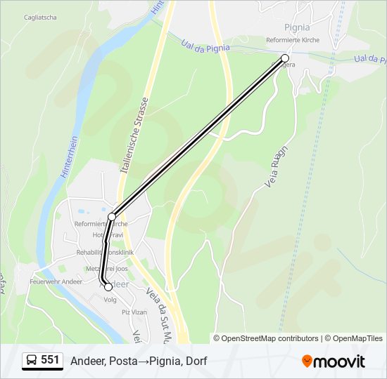 551 bus Line Map