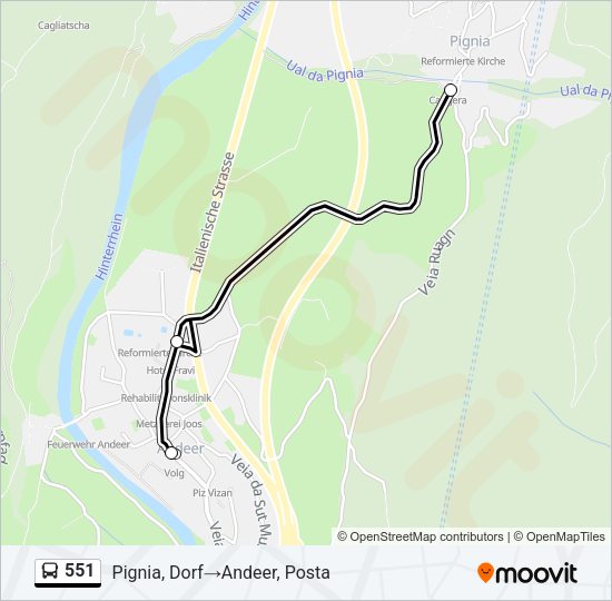 551 Bus Line Map