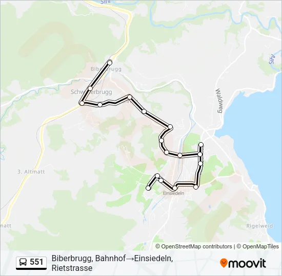 551 Bus Line Map
