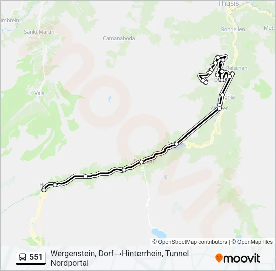 551 Bus Line Map