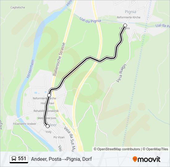 551 Bus Line Map