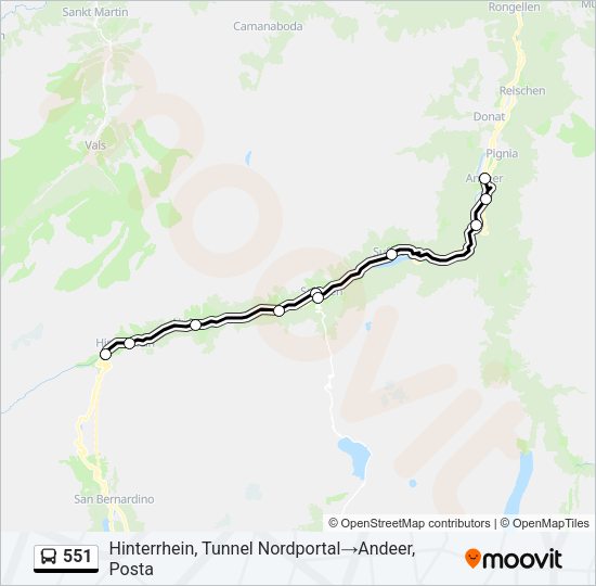 551 Bus Line Map