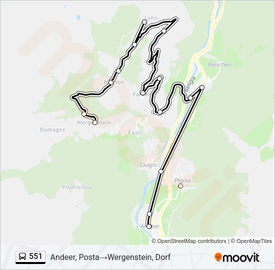 551 Bus Line Map