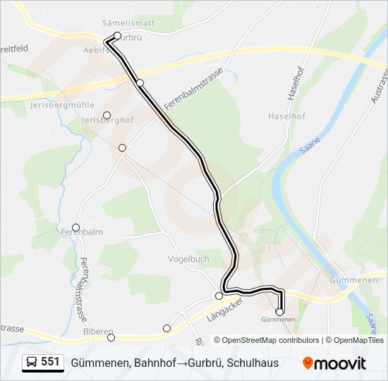 551 Bus Line Map