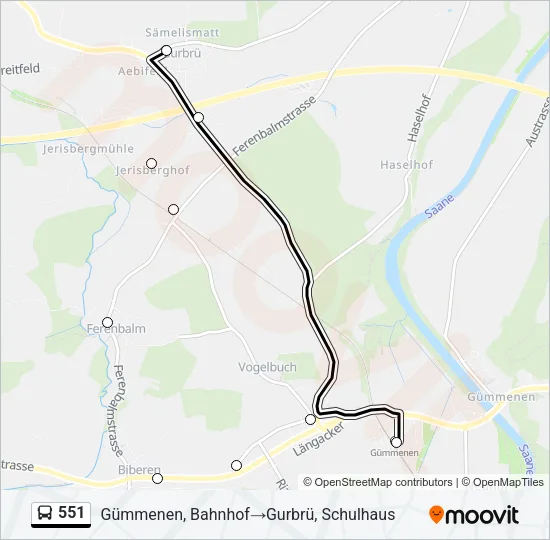 551 Bus Line Map