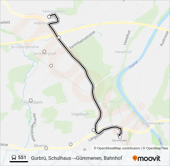 551 Bus Line Map