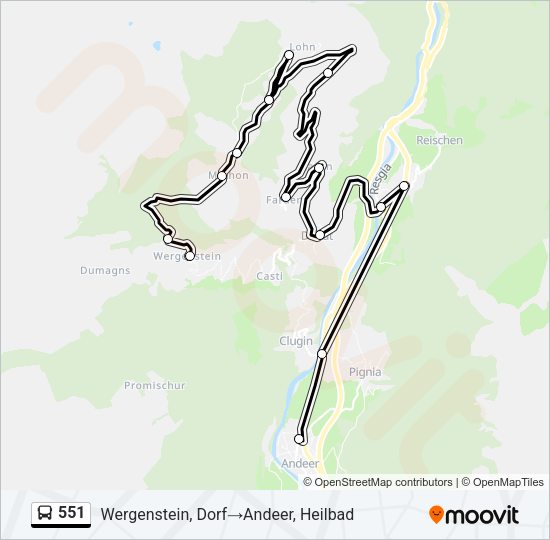 551 Bus Line Map