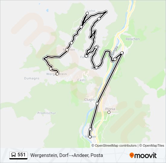 551 Bus Line Map