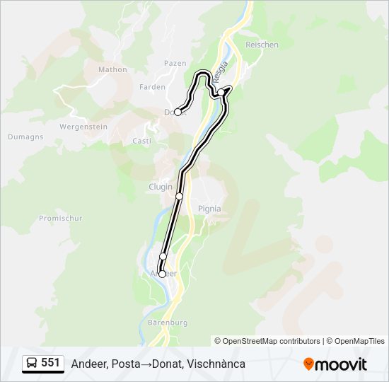 551 Bus Line Map