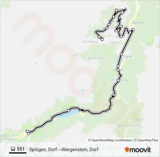 551 Bus Line Map