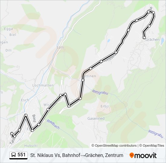 551 Bus Line Map