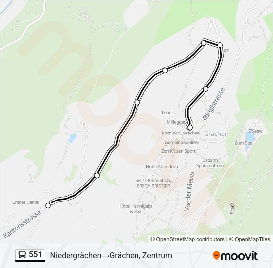 551 Bus Line Map