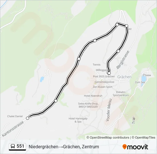 551 Bus Line Map