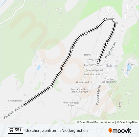 551 Bus Line Map