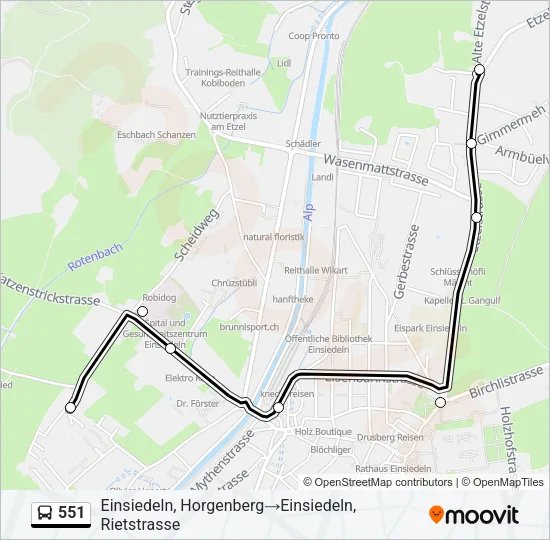 551 Bus Line Map