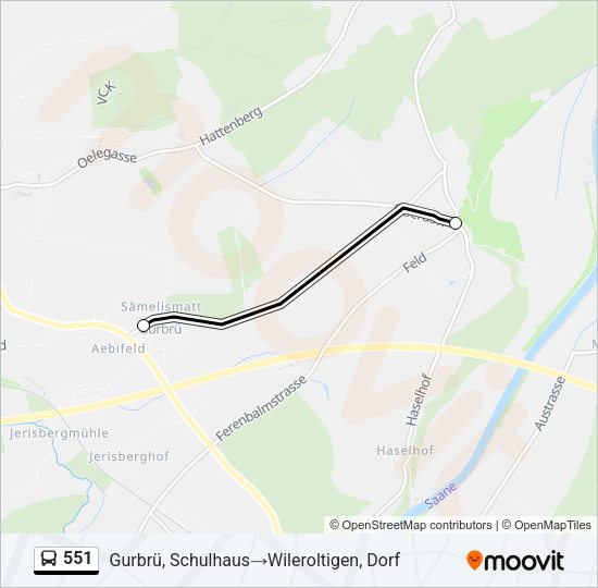 551 Bus Line Map