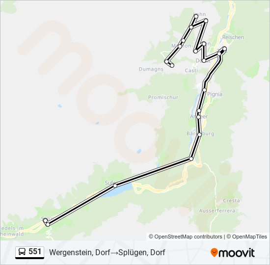 551 Route Schedules Stops Maps Wergenstein Dorf Spl gen Dorf 551-route-schedules-stops-maps-wergenstein-dorf-spl-gen-dorf