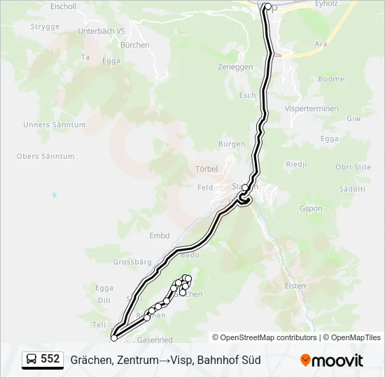 552 Bus Line Map