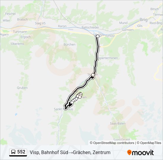 552 Bus Line Map