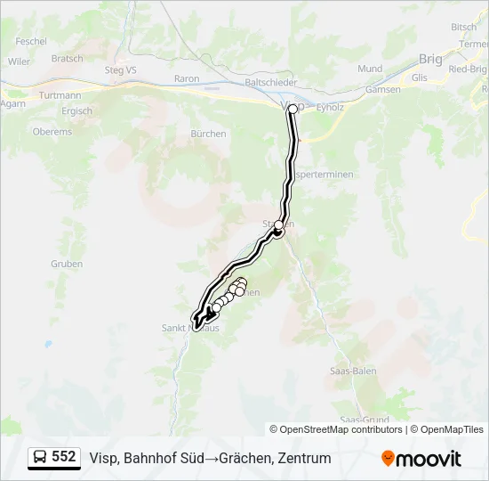 552 Bus Line Map
