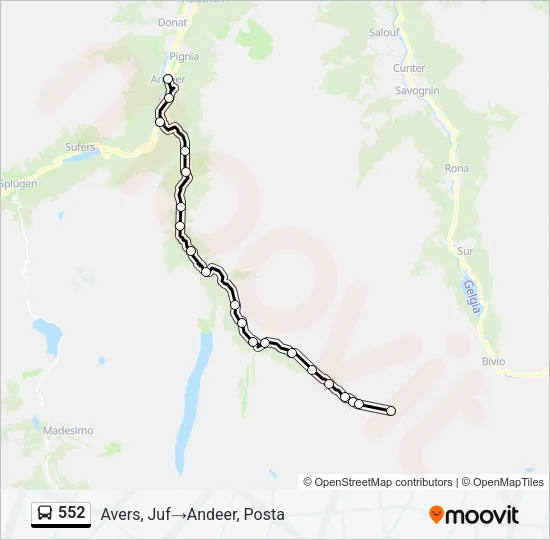 552 Bus Line Map