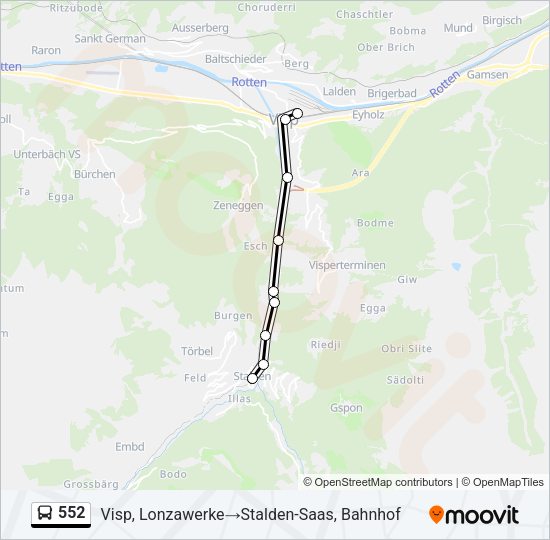 552 Bus Line Map
