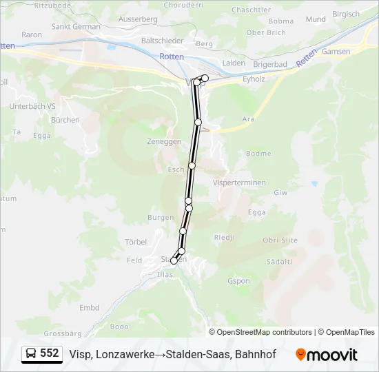 552 Bus Line Map