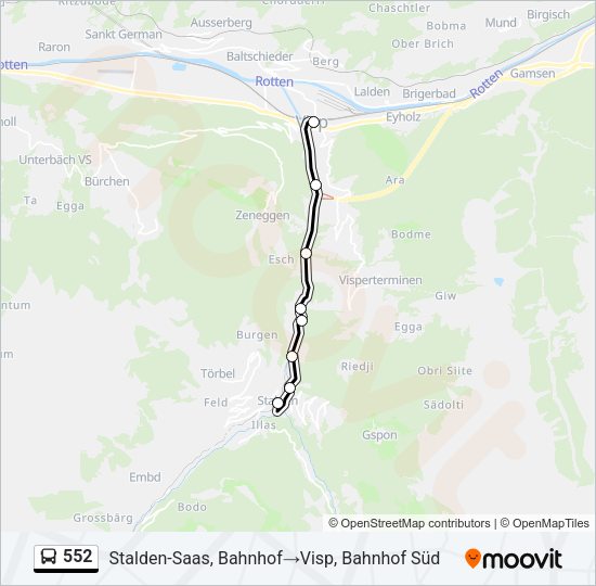 552 Bus Line Map