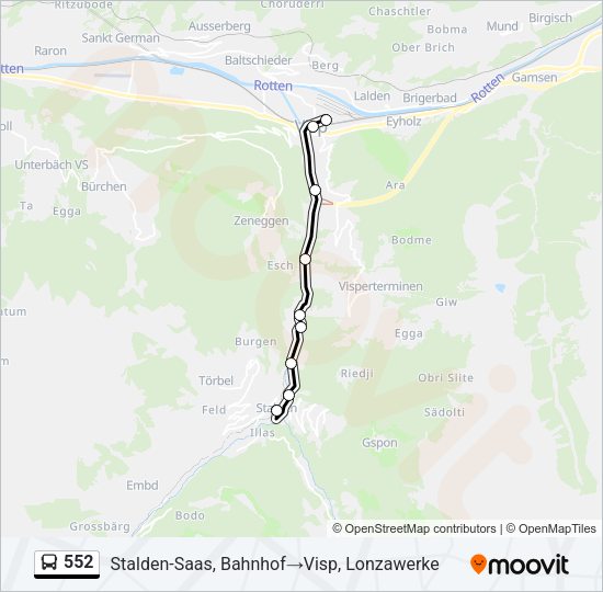 552 Bus Line Map