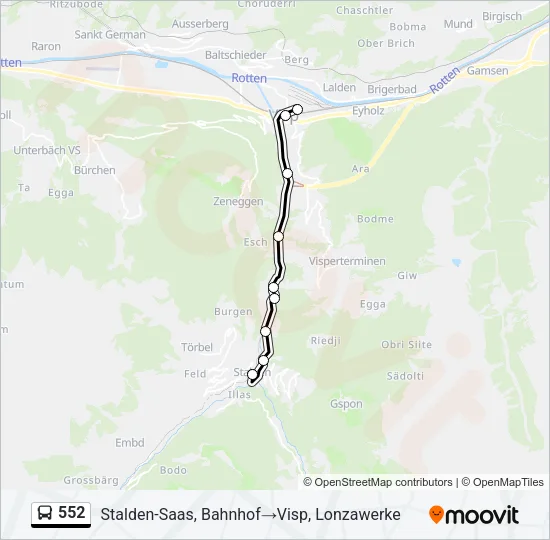 552 Bus Line Map