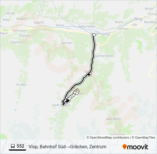 552 Bus Line Map