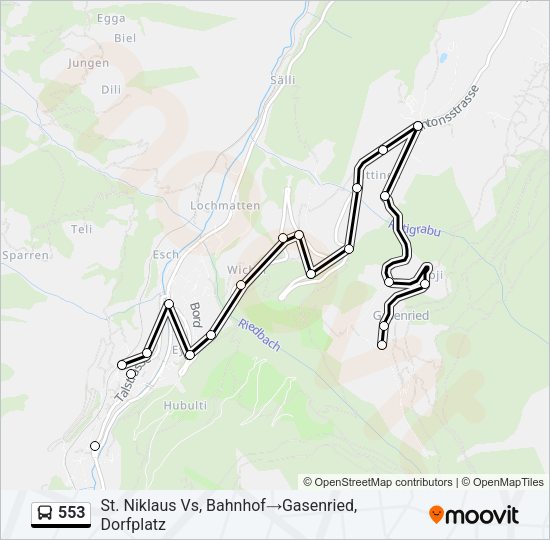553 Bus Line Map