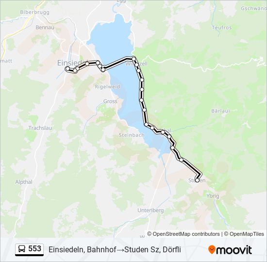 Plan de la ligne 553 de bus