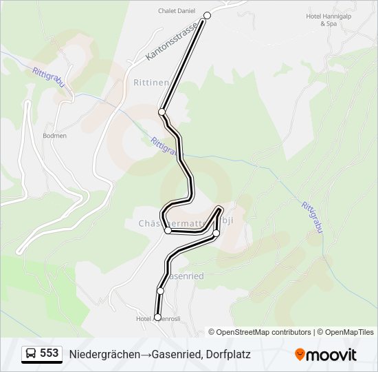553 Bus Line Map