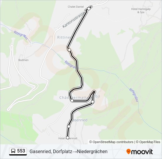 553 Bus Line Map