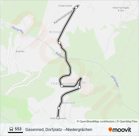 553 Bus Line Map