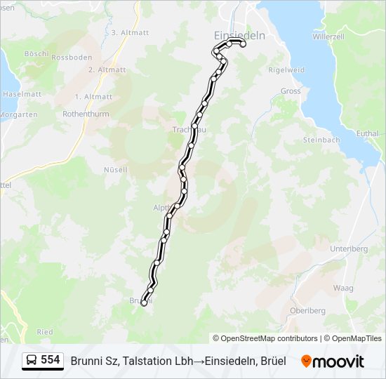 554 Bus Line Map